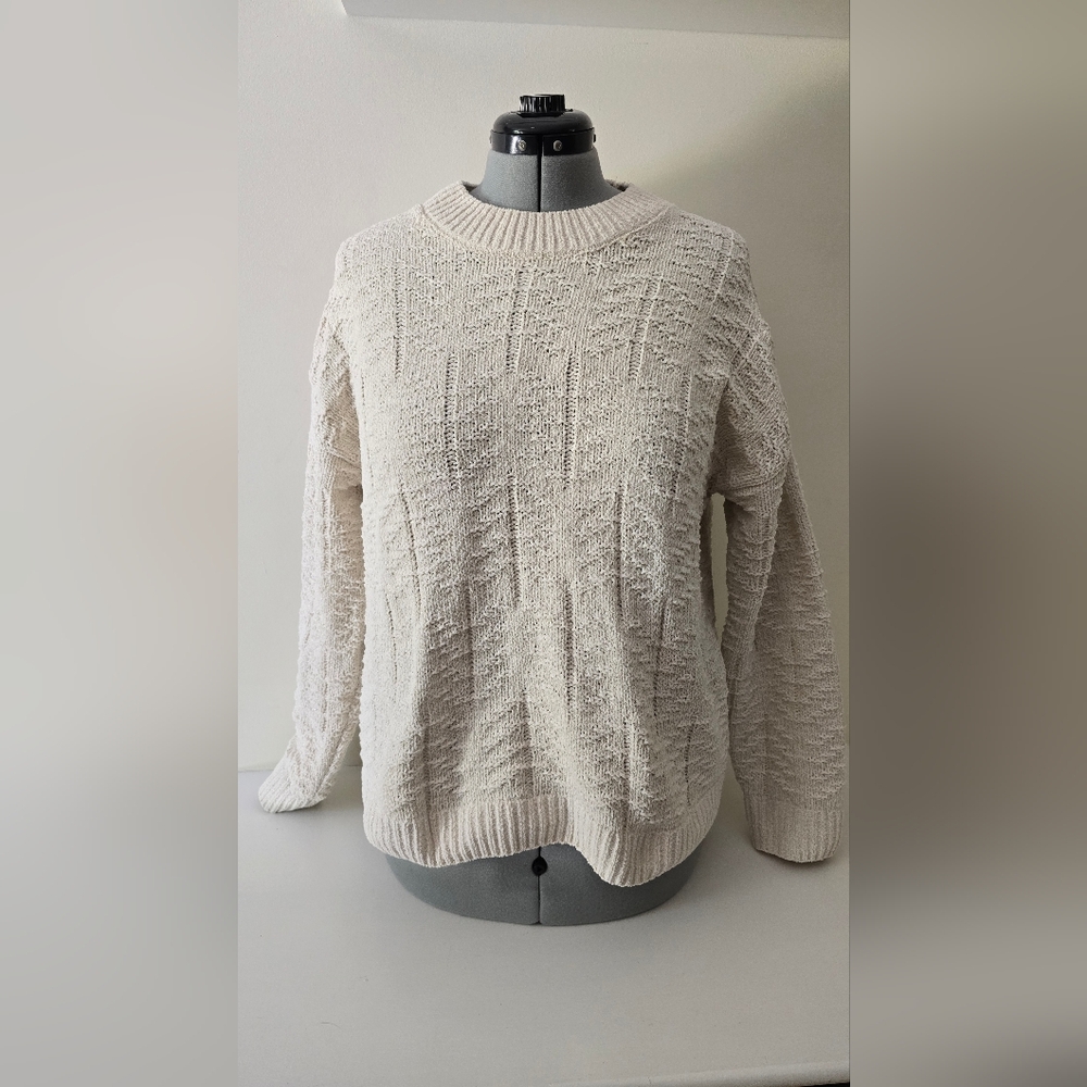 Weatherproof Vintage Women’s XXL Sweater – Ivory Textured Knit Pullover